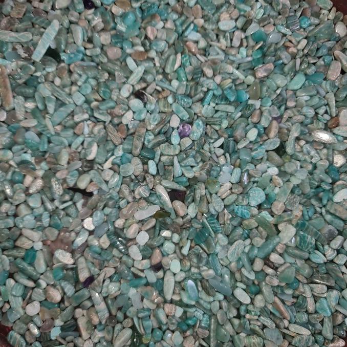 500 Grams AMAZONITE CHIPS TUMBLED TOP GRADE