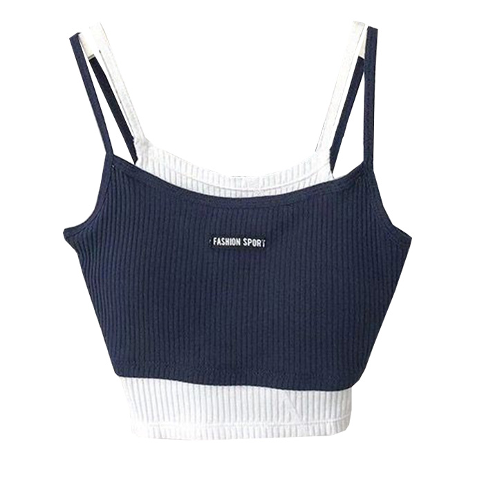 SUXI Áo Hai Dây Nữ Màu Trơn Phong Cách Hàn Quốc