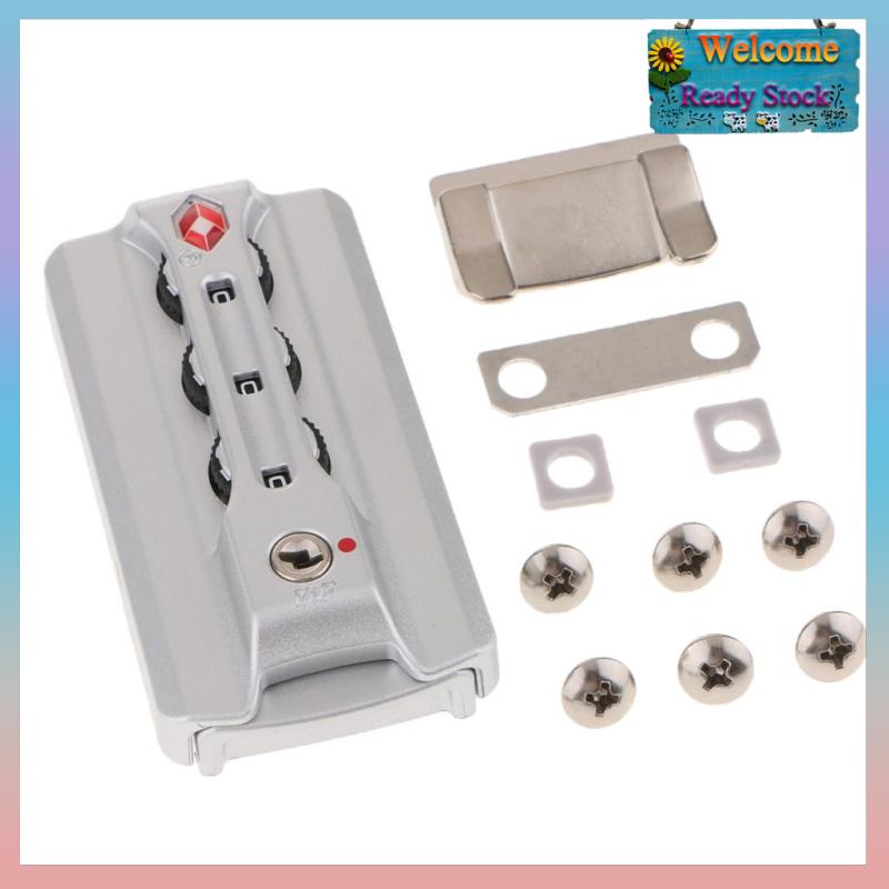 Ổ Khóa Số 3 Số TSA Bằng Nhôm Màu Bạc Tiện Dụng Cho Vali Du Lịch