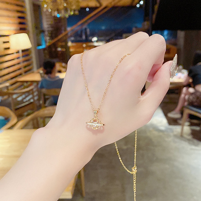 Dây Chuyền Thép Titan Mặt Hình Hành Tinh Phong Cách Hàn Quốc Thời Trang