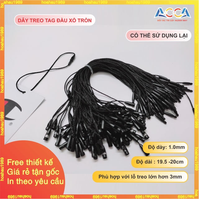 Dây treo mác dây dù ti xỏ tag mác quần áo loại cao cấp chất liệu Polyester_Nhận làm dây treo khắc Logo theo yêu cầu