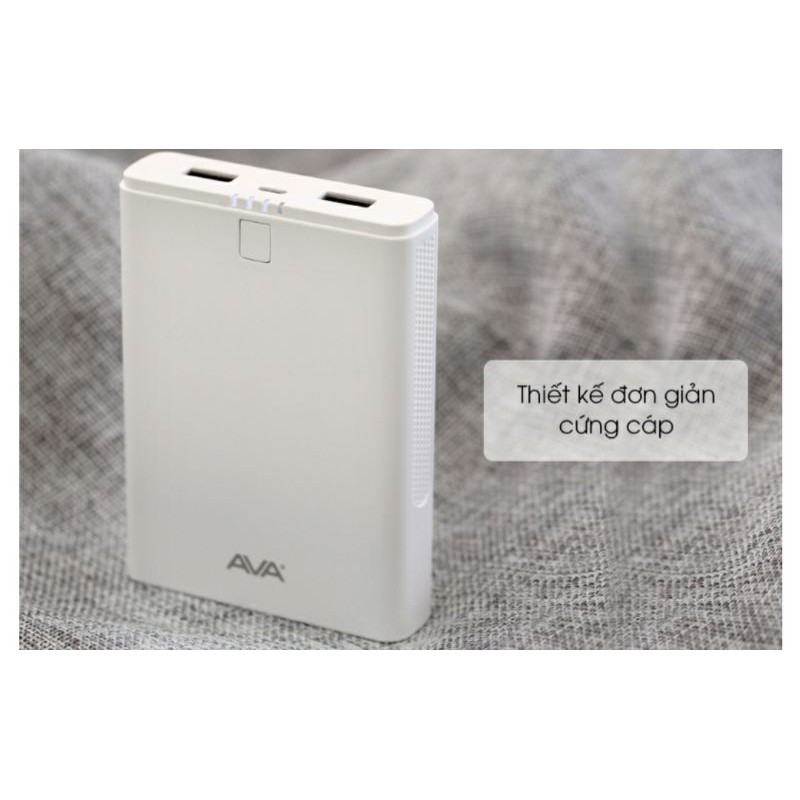 Pin sạc dự phòng 10.000 mAh AVA DS421-WB Trắng