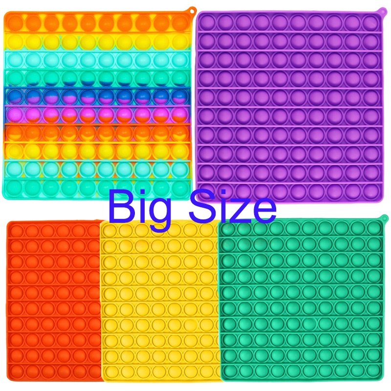 NEW BIG SIZE Fidget Toys It Square Antistress Toy Push Bubble Figet Sensory Squishy Toy For Autist For Adult Kids ID