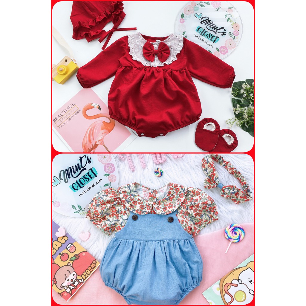 Set Trang Phục 𝑭𝑹𝑬𝑬𝑺𝑯𝑰𝑷 Set Thời Trang Body Tim 2 Nơ Cho Bé Gái Từ 6 Tháng - 4 Tuổi - Mintscloset [SIÊU CHẤT LƯỢNG]