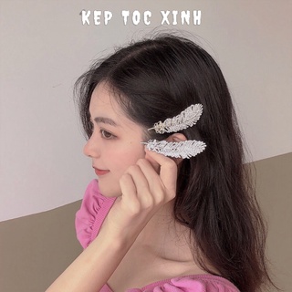 Kẹp tóc đính đá hình chiếc lá đi dự tiệc