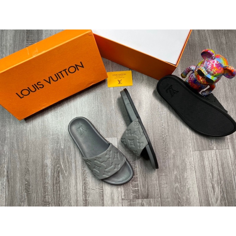 Dép lê quai ngang da BBR - dép kẻ bbrr dành cho nam mẫu mới 2023