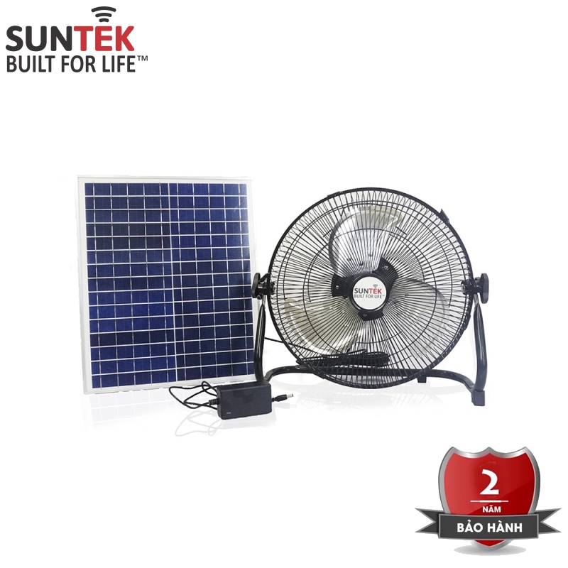 Quạt Để Bàn Sạc Tích Điện Năng Lượng Mặt Trời SUNTEK SF-01 25W kiêm Pin Dự Phòng - Hàng Chính Hãng - Bảo hành 2 năm