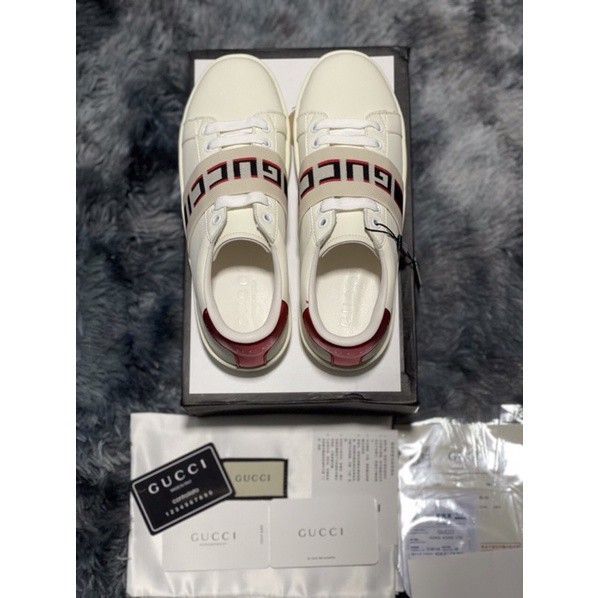 (ẢNH THẬT 1.1) Giày Gucci đai chun bản chuẩn sc Full pk