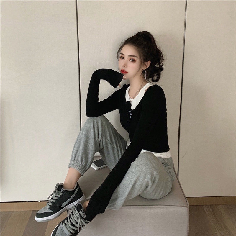 Áo thun COZOKC tay dài trễ vai dáng ôm thời trang