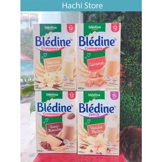 Bột lắc sữa Bledina Pháp vị Bích quy, Vani, Mật ong, socola, yến mạch - hộp 400gr