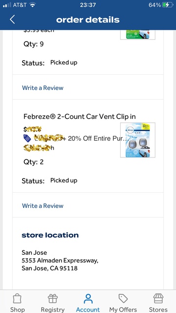 COMBO 5 Nước hoa xe hơi Febreze USA