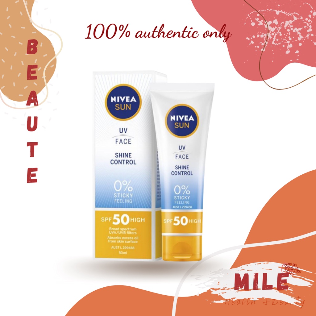 [MẪU MỚI] Kem chống nắng Nivea Shine Control SPF50 UV Face (50ml)