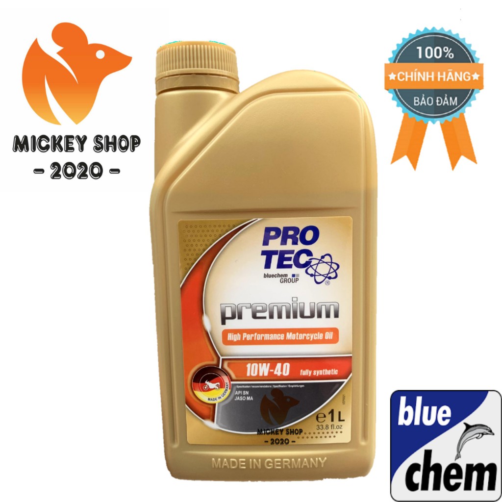 [ CAO CẤP ] NHỚT TỔNG HỢP TOÀN PHẦN BLUECHEM PROTEC 10W40 CHO XE SỐ - 1L