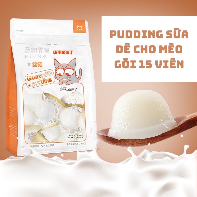 Combo 15 viên Pudding sữa dê cho mèo