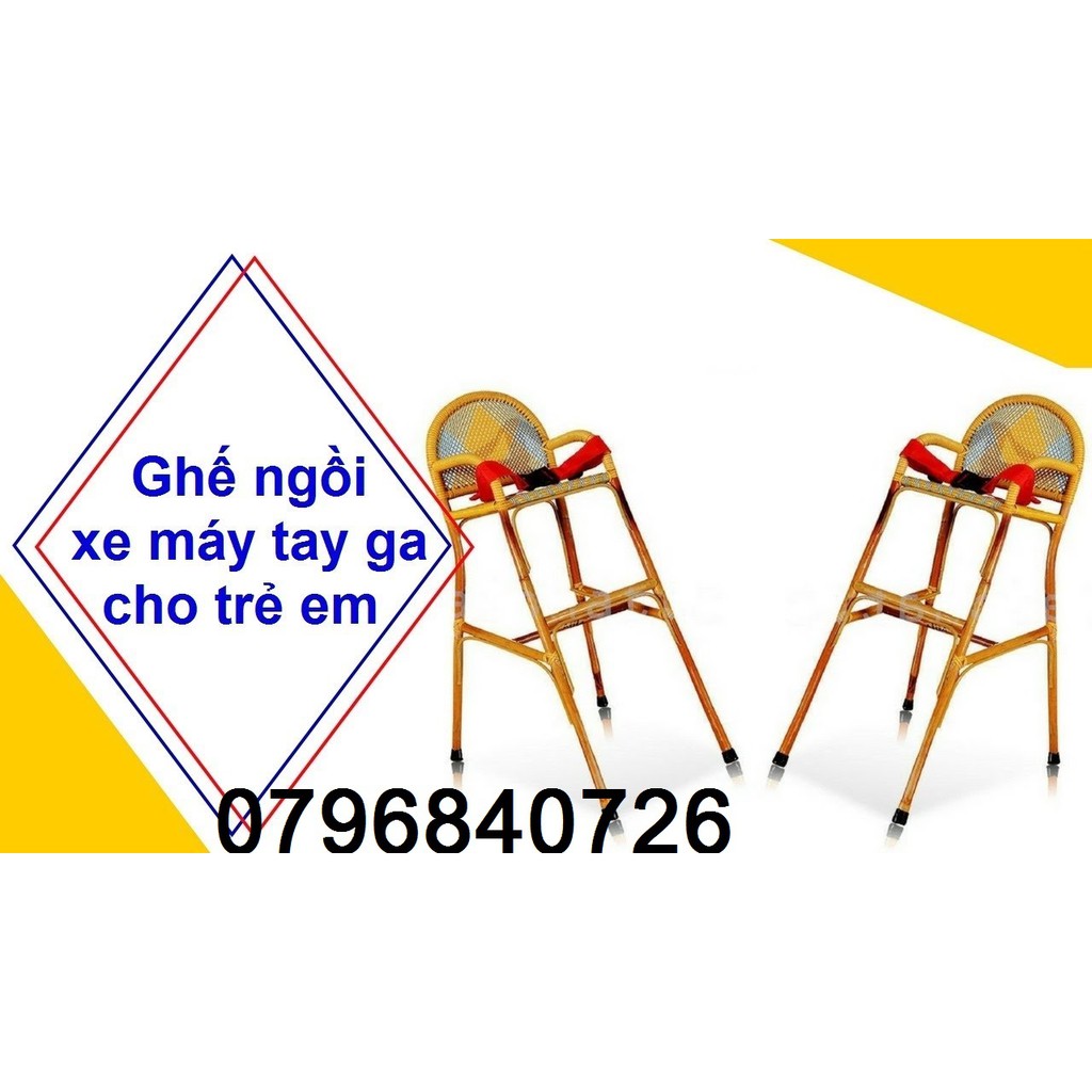 Ghế mây đi xe tay ga cho bé dành cho xe vision, xe grande, no, ab