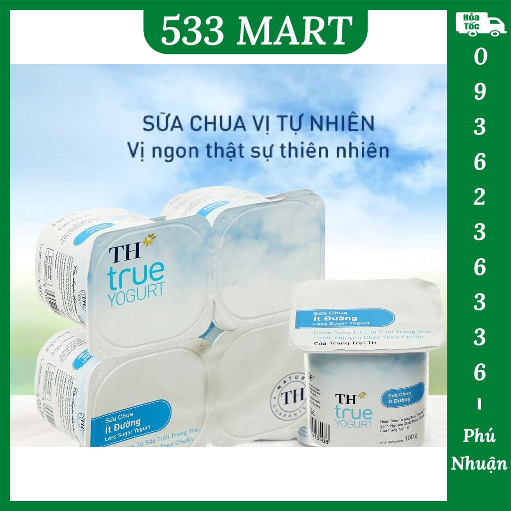 HỎA TỐC HCM Lốc 4 hộp Sữa chua ăn TH True Milk Không đường Ít đường Có