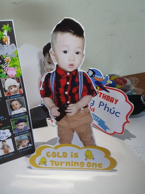 Chibi cỡ to, cao tầm 35-40cm, chibi sinh nhật thiết kế riêng theo ảnh mỗi bé, trang trí sinh nhật cho bé