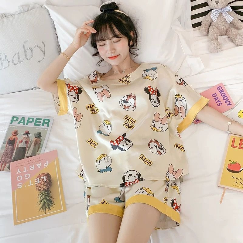  Set Đồ Ngủ Ngắn Vải Lụa Phong Cách Hàn Quốc Quyến Rũ Dành Cho Nữ | BigBuy360 - bigbuy360.vn