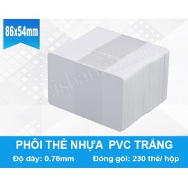 PHÔI THẺ NHỰA PVC TRẮNG IN TRỰC TIẾP( hộp 230 cái khổ 86mm*54mm)