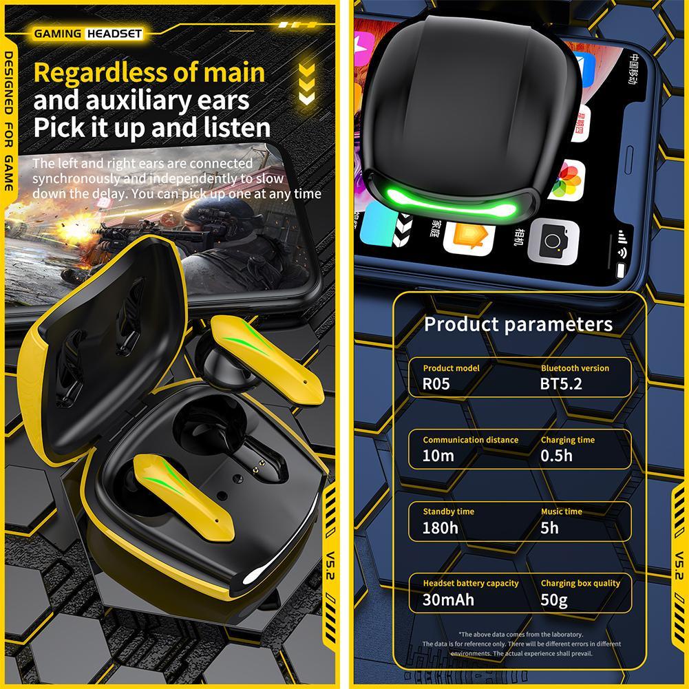 Tai nghe gaming không dây bluetooth R05 thiết kế thời trang và không trễ âm (phiên bả