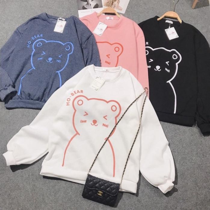 A12 Áo sweater gấu cute tay phồng, chất nỉ cotton đẹp mịn (A12) CAO CẤP | BigBuy360 - bigbuy360.vn