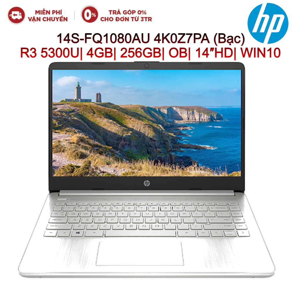 Laptop HP 14S-FQ1080AU 4K0Z7PA R3-5300U| 4GB| 256GB| OB| 14″HD| Win10