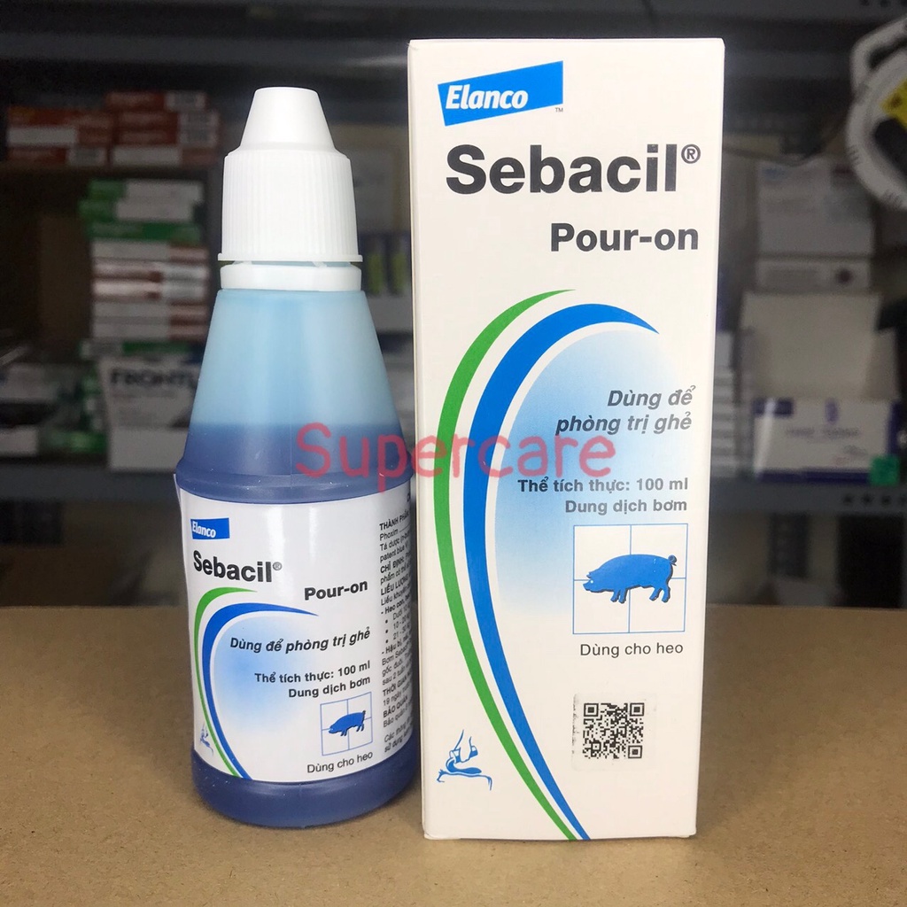 SEBACIL 100ml - Bôi Sống Lưng Chủ Tri Ve Ghẻ Nặng Heo & Chó