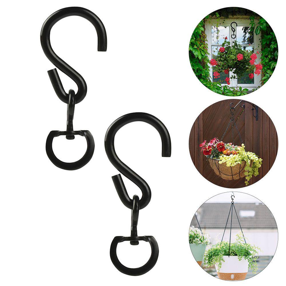 GOGOUP Bộ 2 Móc Treo Chậu Hoa Màu Đen