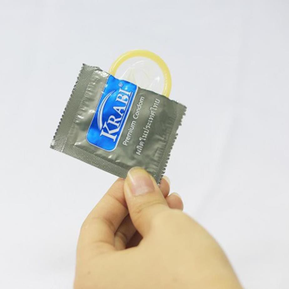 [CHE TÊN] [MIXX GÂN - GAI - GEL]  Bao cao su Krabi gân-gai-gel bôi trơn | Mixx 3in1 Krabi Premium condoms