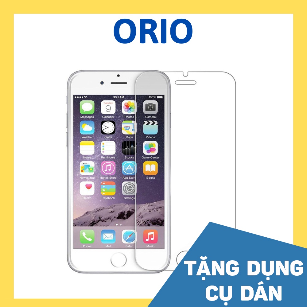 Kính cường lực iphone 2.5D trong suốt 5/5s/6/6s/7/7plus/8/8plus/plus/x/xr/xs/11/12/13/mini/pro/max - ORIO