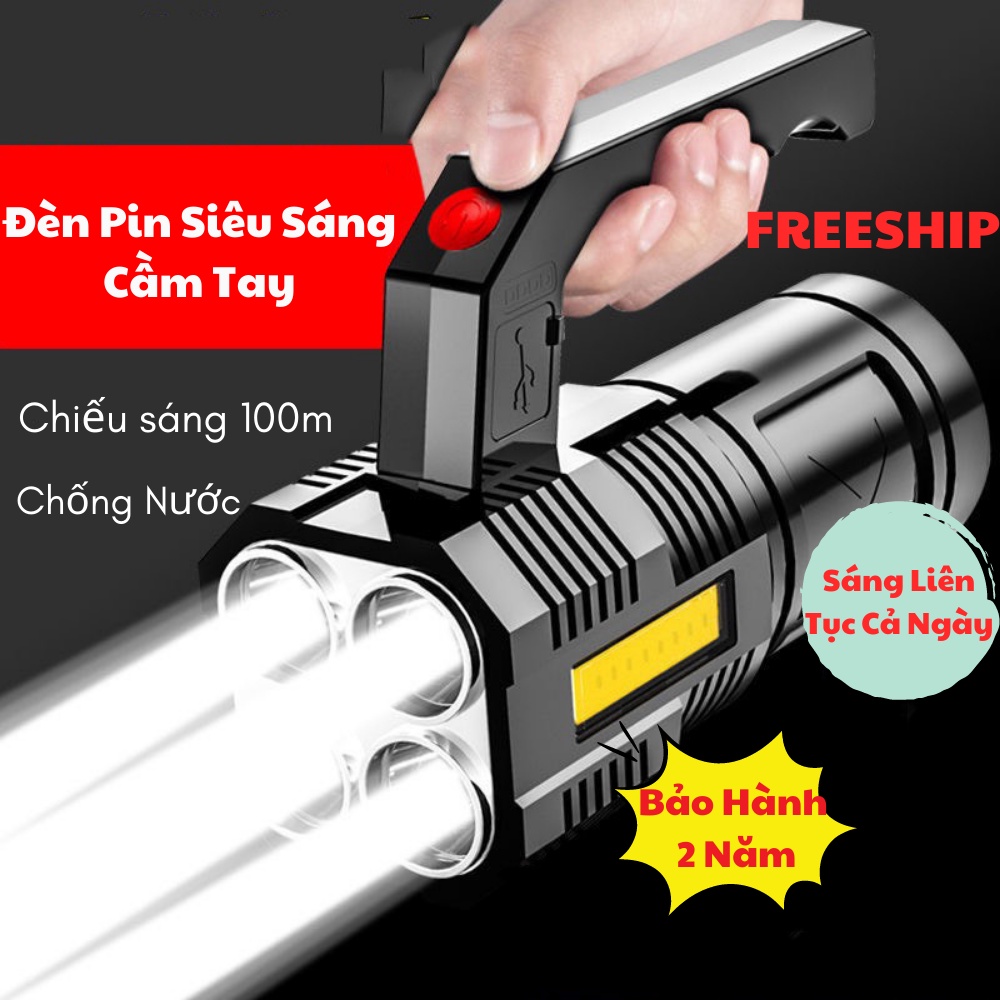 Đèn Pin Cầm Tay Siêu Sáng Chống Nước Tiết Kiệm Điện Chiếu Góc Rộng, ĐÈN TOKI