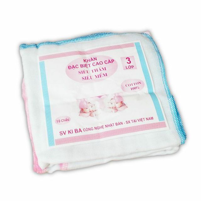 Set 10 khăn xô sữa Kiba siêu mềm (2 lớp, 3 lớp, 4 lớp)