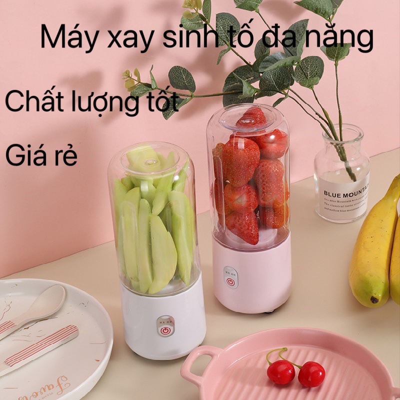 Máy xay sinh tố cầm tay mini sạc pin, Máy say sinh tố cầm tay đa năng mini 400ml