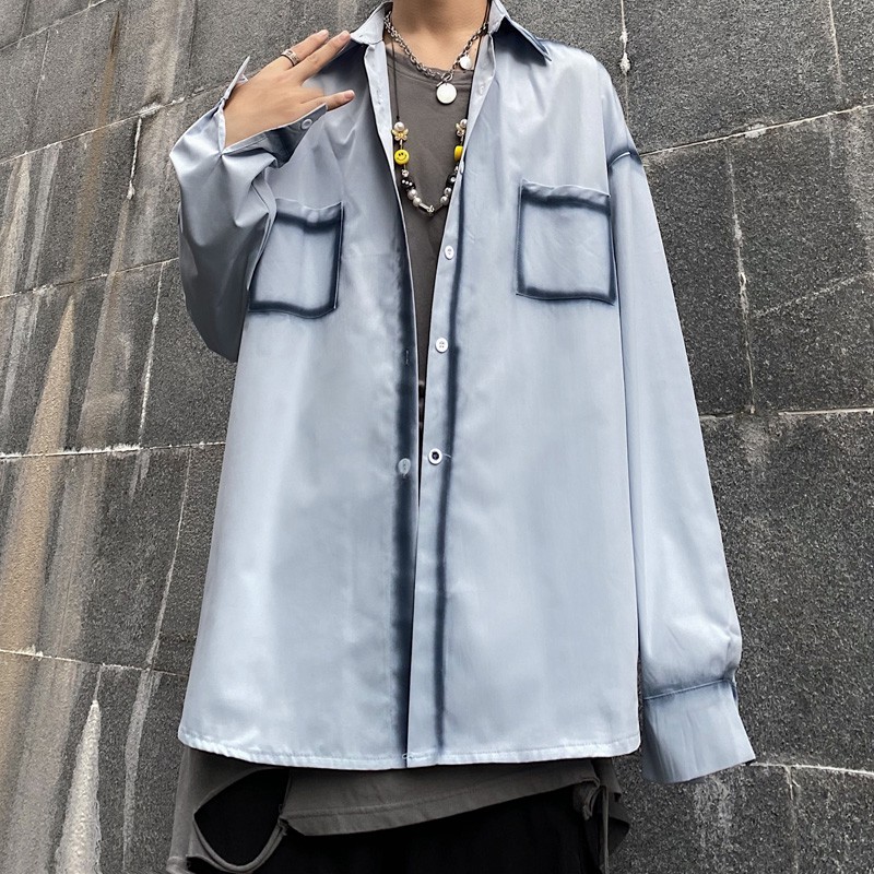 (A265) Áo sơ mi unisex mix viền đen size M L XL