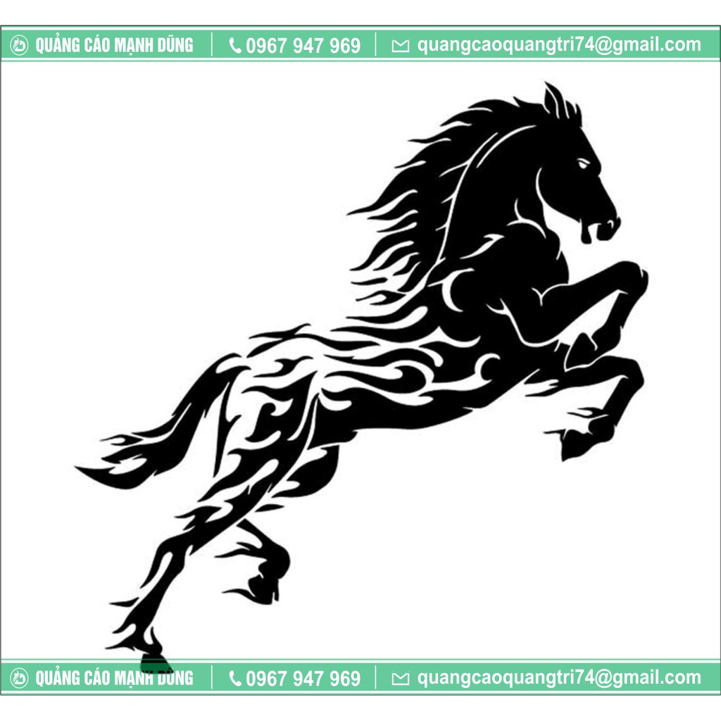 Tem Decal hình ngựa Bạch Mã kt :20x20cm