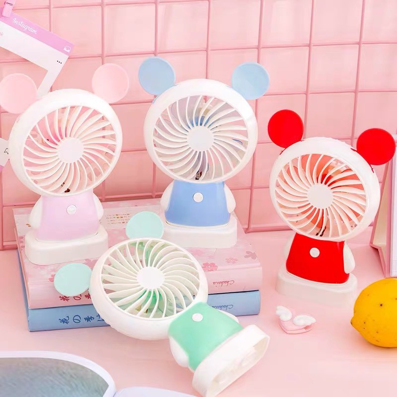 Quạt mini tích điện đề bàn có đèn sáng ( tặng kèm dây sạc) #5