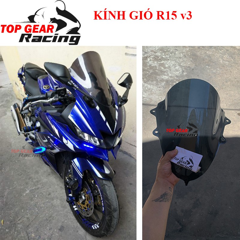 Kính Gió R15 v3 Màu Đen Khói Thay Thế Như Zin TopGear