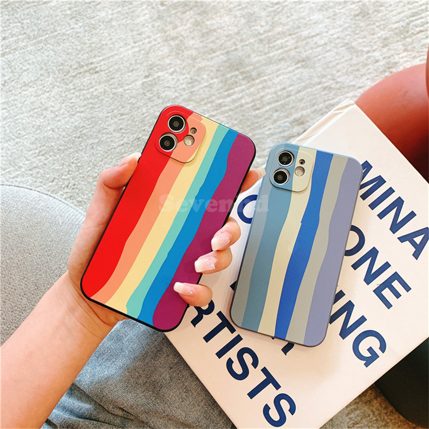 Ốp Lưng Silicone Mềm Màu Cầu Vồng Cho Oppo A55 A9 A5 A31 2020 Reno 5 Pro 3 A5S A3S A92 A72 A52 F11 F9 Pro | BigBuy360 - bigbuy360.vn