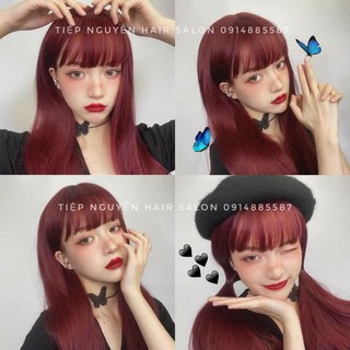 combo nhuộm màu phúc bồn tử kèm oxi trợ nhuộm và găng tay nền từ nevel 3-4-5