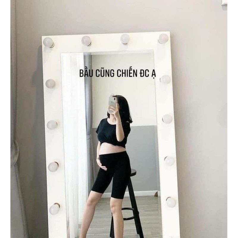 QUẦN LEGGING LỬNG ÔM LƯNG THUN THUN POLY CO GIÃN XỊN XÒ