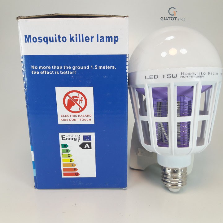 ⚡ Đèn bắt muỗi bóng tròn led 15W - Đèn ngủ LED diệt muỗi - có chế độ ánh sáng trắng 15W rất sáng để sử dụng như bóng đèn