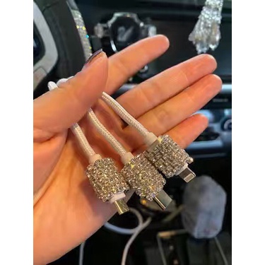 Cáp Sạc 3 Đầu Đính Đá Cao Cấp