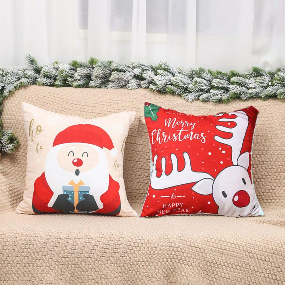 Vỏ Gối In Hình Ông Già Noel / Tuần Lộc Mềm Mại Dùng Làm Quà Tặng