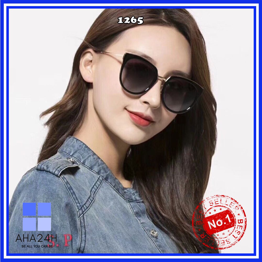 Mắt kính Hàn Quốc gọng xi tròng Polarized cao cấpFREESHIPkính mát nữ mắt mèo sang chảnh AH1265