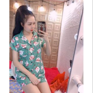 Bộ pizama cộc siêu hót kèm ảnh tự chụp
