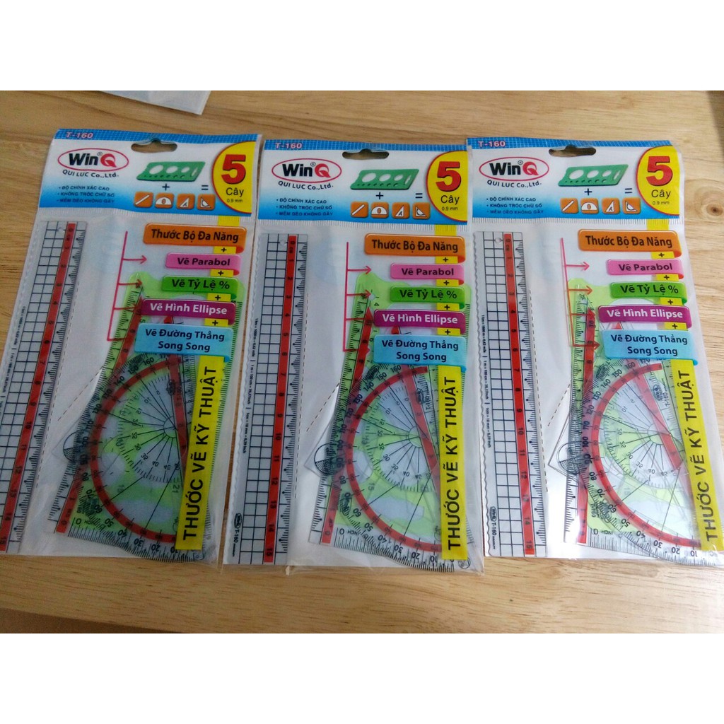 1 bộ thước kẻ dẻo đa năng Winq 5 món