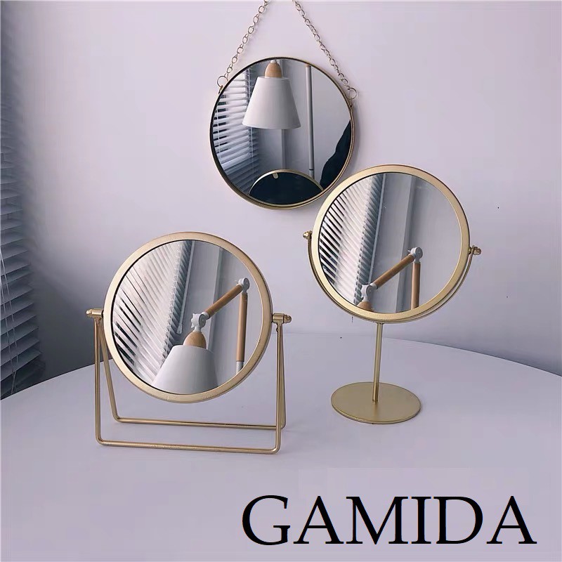 Gương trang điểm trang trí để bàn lật xoay 360 độ 2 chiều GT01