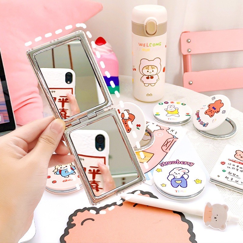 Gương Cầm Tay Mini Đậy Nắp