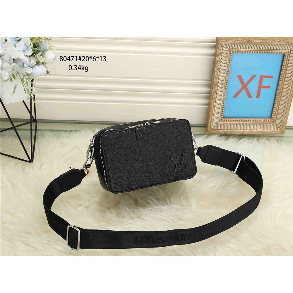 LV_Túi Đeo Chéo Da Hai Lớp 20cm Thời Trang Cho Nam Nữ