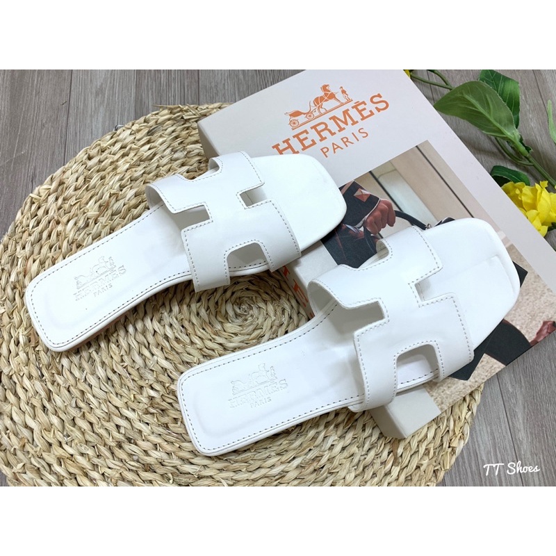 Dép xẹp chữ h si mờ TT Shoes933 mũi vuông sphoang05